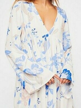 Free People Bella Floral Tunic Babydoll Mini Dress